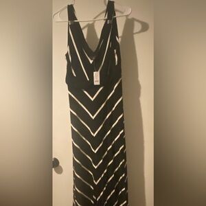 WHBM NWT Black&White Striped Maxi
